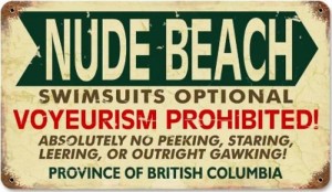Nude Beach Sign